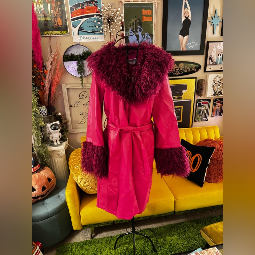 Daisy Street Pink Vegan Leather Coat